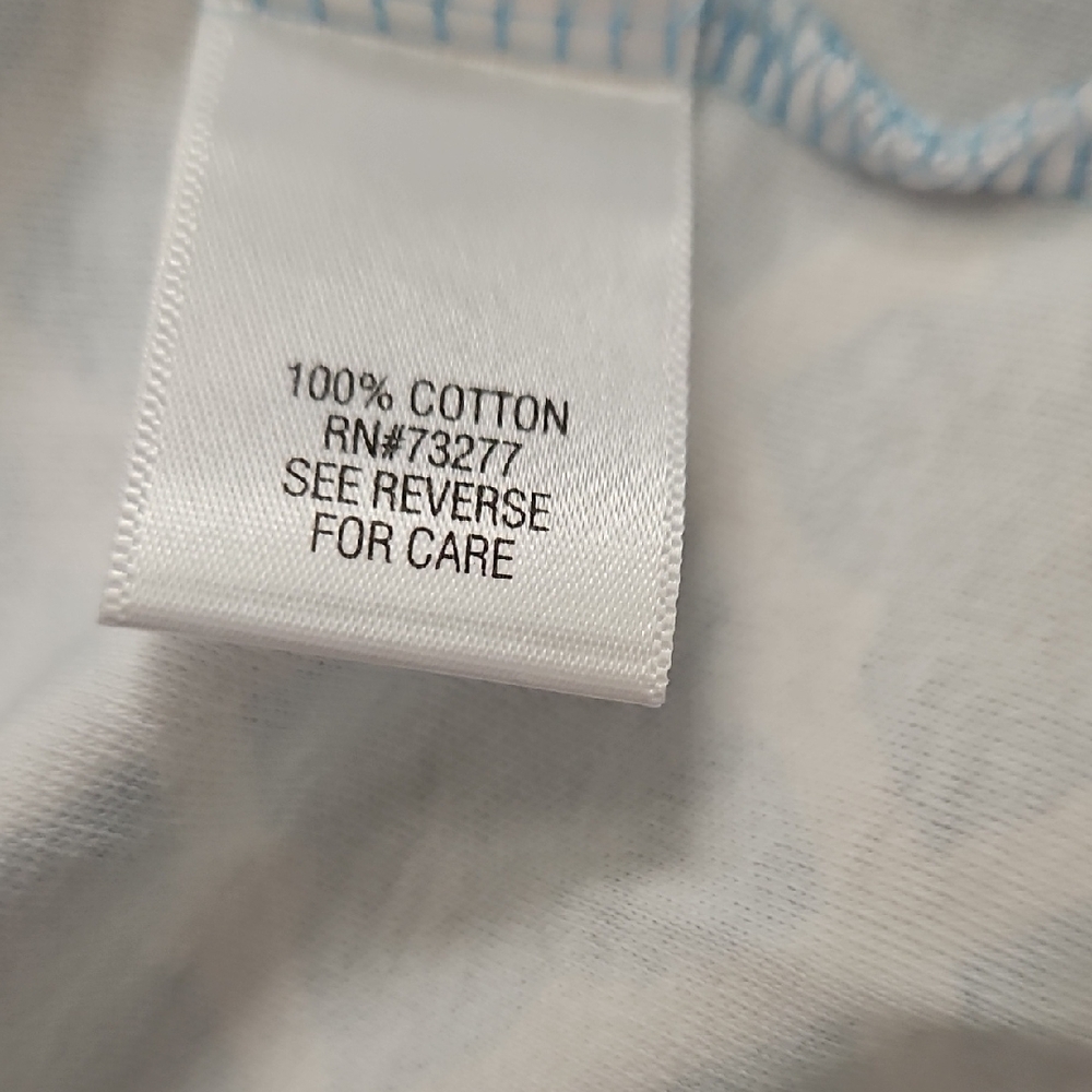 Croft & Barrow Blue and White Short Sleeve Classic Cotton Tee XL - Picture 3 of 7